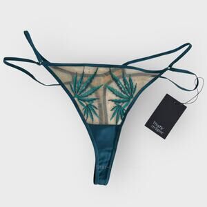 Thistle & Spire Brooklyn Haze Thong Panty Size 1X Emerald Butterscotch Lingerie